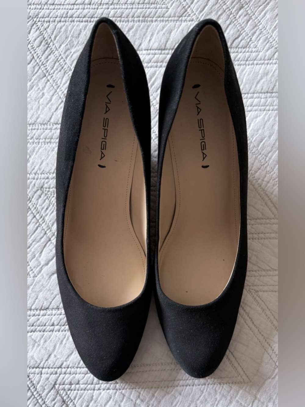 Black Suede Wedge Pumps